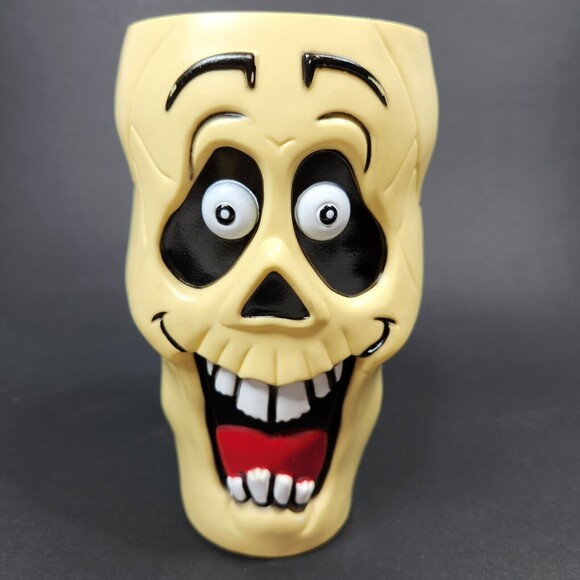Halloween Skeleton Plastic Cups  X 3  Mold Formed Silly Monsters 6 inch - Picture 2 of 9